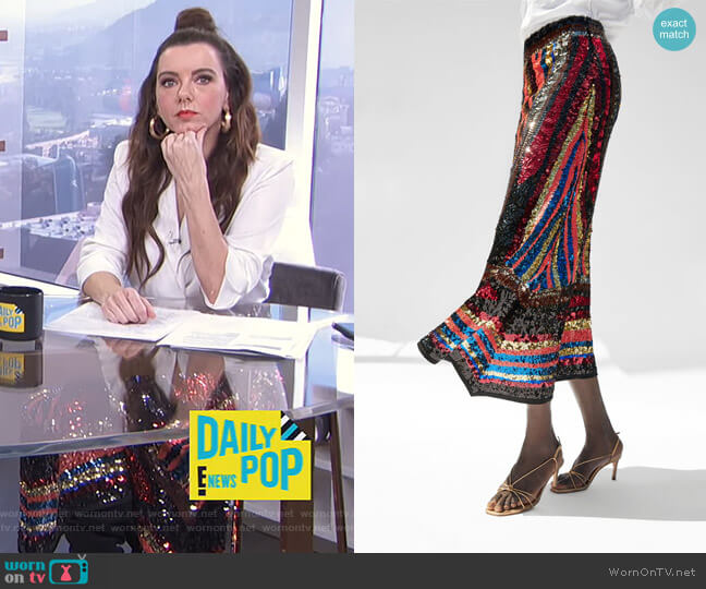 Zara Sequin Skirt worn by Melanie Bromley on E! News