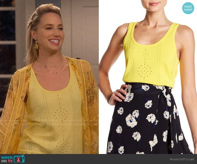 Derek Lam 10 Crosby Pointelle Knit Tank worn by Mandy Baxter (Molly McCook) on Last Man Standing