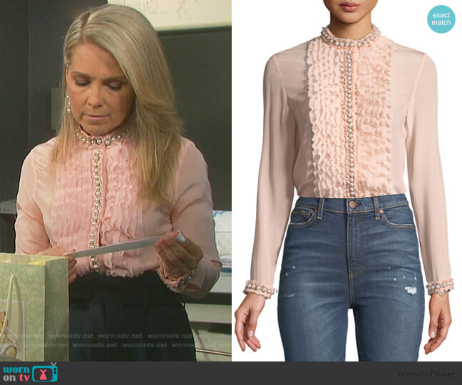 Alice + Olivia Arminda Blouse worn by Jennifer Horton (Melissa Reeves) on Days of our Lives