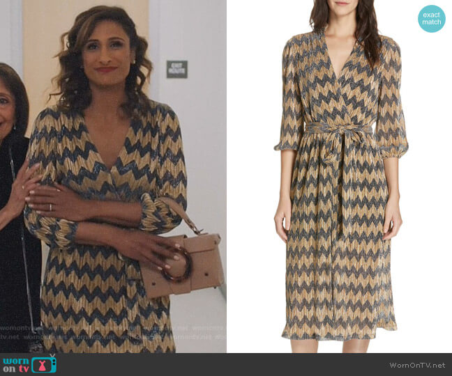 Alice + Olivia Katina Dress worn by Emet Kamala-Sweetzer (Sarayu Blue) on I Feel Bad