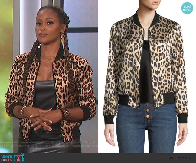 Alice + Olivia Lonnie Reversible Bomber worn by Eve on The Talk