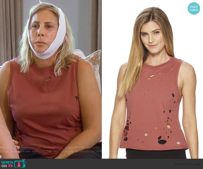 Alo Harley Muscle Tank Top worn by Vicki Gunvalson on The Real Housewives of Orange County