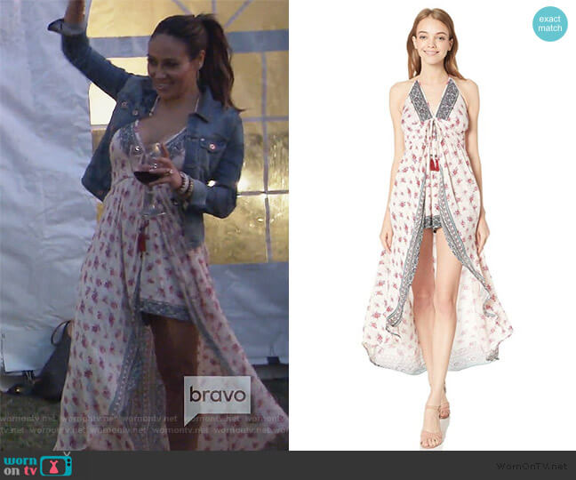 Angie Spaghetti Strap Maxi Romper worn by Melissa Gorga on The Real Housewives of New Jersey