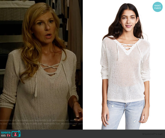 BB Dakota Lily Lace Up Sweater worn by Debra Newell (Connie Britton) on Dirty John