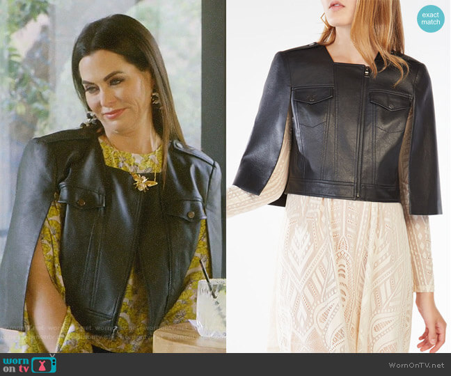 BCBGMaxazria Richie Cape worn by D’Andra Simmons on The Real Housewives of Dallas