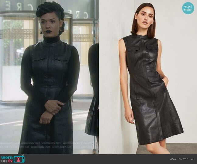 Bcbgmaxazria Allexandria Faux Leather Dress worn by Reeva Payge (Grace Byers) on The Gifted