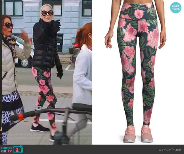 Beyond Yoga Lux Floral High-Rise Full-Length Leggings worn by Kameron Westcott on The Real Housewives of Dallas