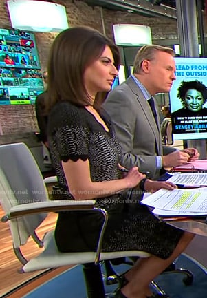 Bianna’s black snakeskin print dress on CBS This Morning