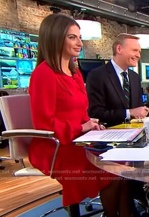 Bianna’s red bow front dress on CBS This Morning