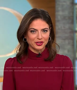 Bianna’s red mock neck dress on CBS This Morning