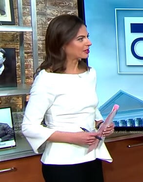Bianna’s white peplum top on CBS This Morning