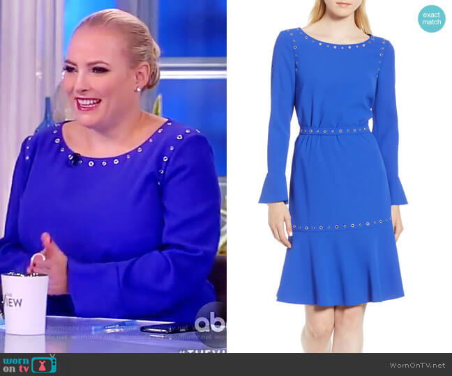 BOSS Henryke Rivet Crepe Dress worn by Meghan McCain on The View