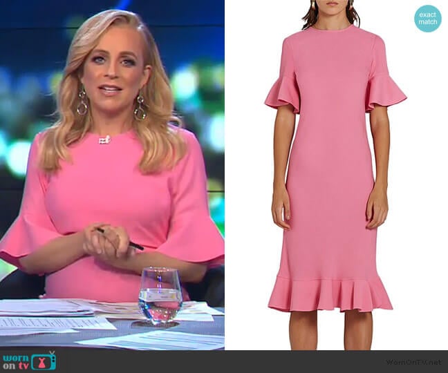 By Johnny. Willow Bias Tee Dress worn by Carrie Bickmore on The Project