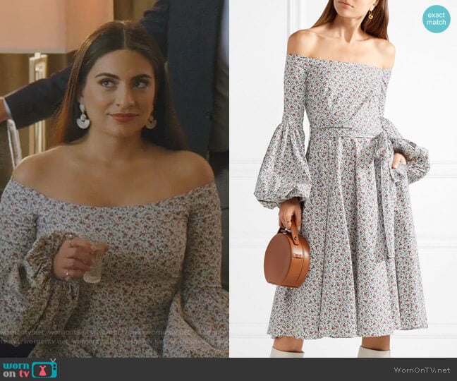 Caroline Constas Gisele Dress worn by Cristal Jennings (Daniella Alonso) on Dynasty