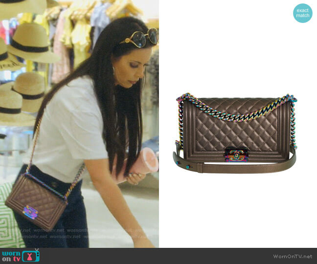 Chanel Boy Bag in Bronze Iridescent Rainbow worn by LeeAnne Locken on The Real Housewives of Dallas