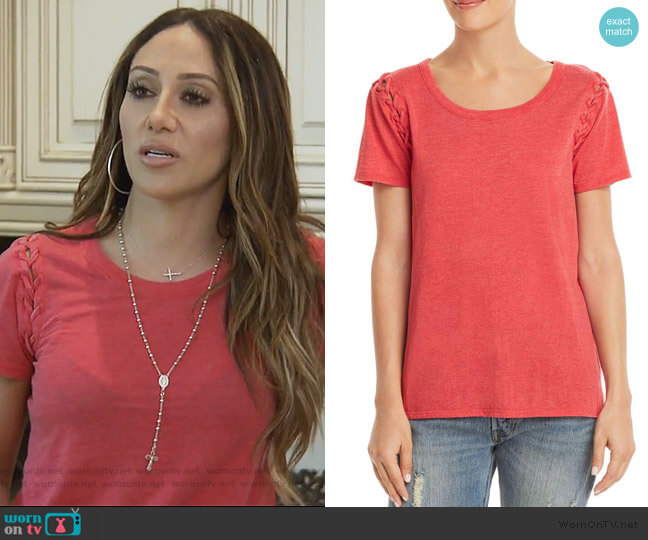 Chaser Lace-Up Sleeve Tee worn by Melissa Gorga on The Real Housewives of New Jersey