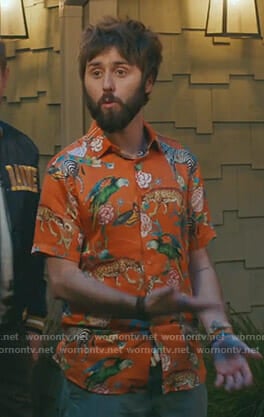 Chewey’s orange animal print shirt on I Feel Bad