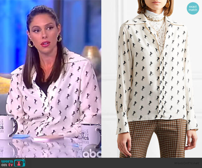 Chloe Printed silk-crepe blouse worn by Abby Huntsman on The View
