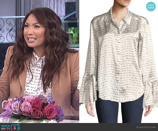 Cinq a Sept Elisia Blouse worn by Jeannie Mai on The Real