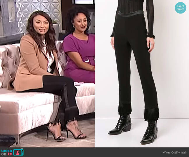 Cinq a Sept Cropped Tailored Trousers worn by Jeannie Mai on The Real