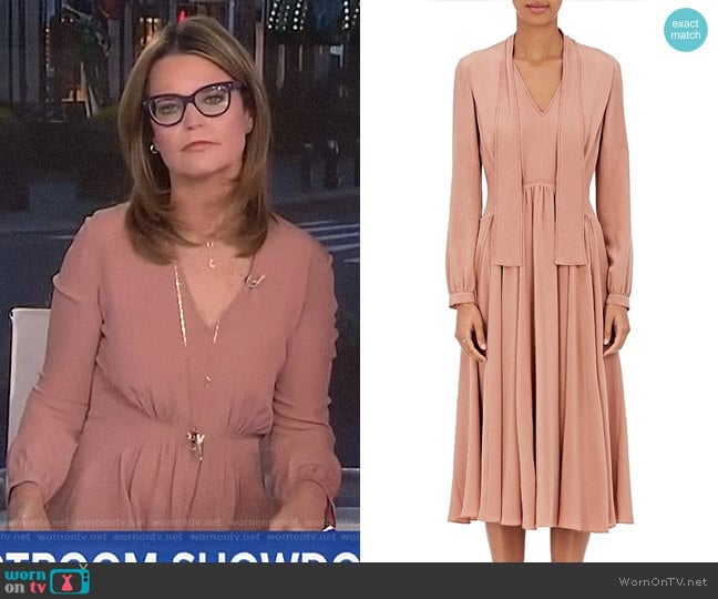 Derek Lam Crepe Scarf-Neck Dress worn by Savannah Guthrie on Today