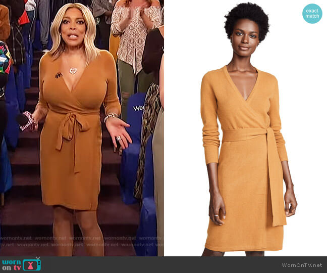 Diane von Furstenberg Linda Cashmere Wrap Dress worn by Wendy Williams on The Wendy Williams Show