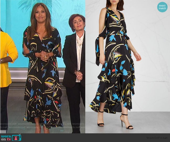Diane von Furstenberg Eloise Floral Midi Dress worn by Carrie Inaba on The Talk