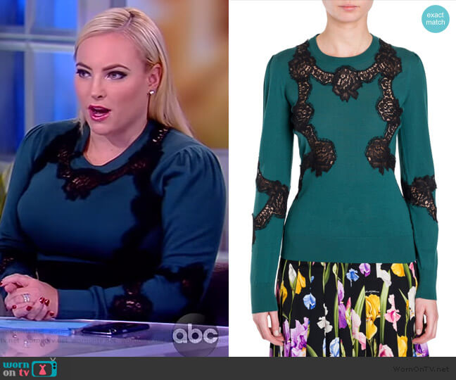 Dolce & Gabbana Lace Inset Knit worn by Meghan McCain on The View