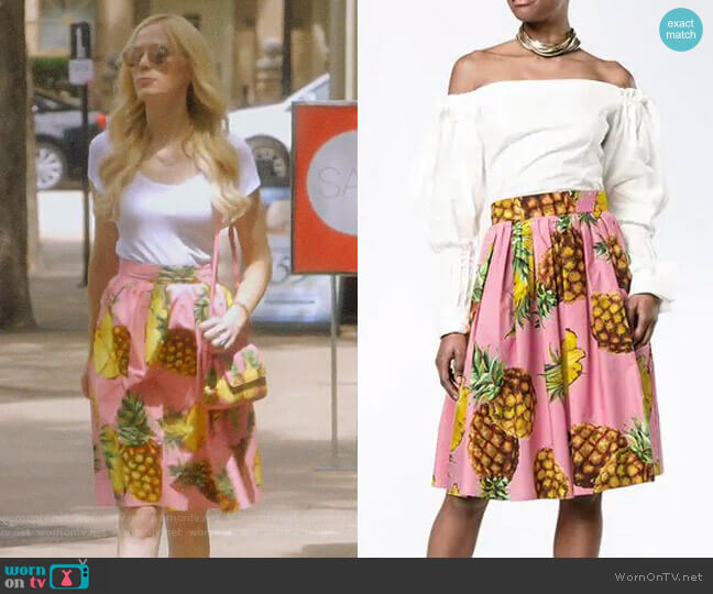 Dolce & Gabbana Pineapple Print Skirt worn by Kameron Westcott on The Real Housewives of Dallas