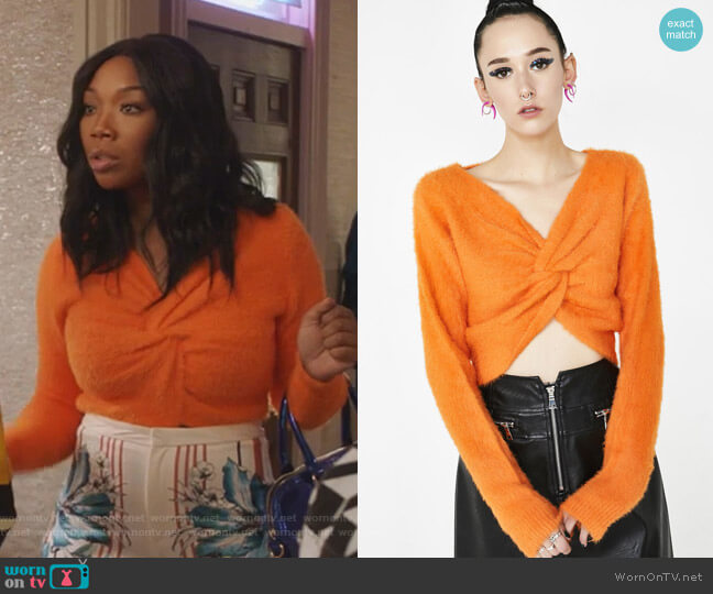 Dolls Kill Pay Attention Fuzzy Sweater worn by Cassie Brown (Brandy Norwood) on Star