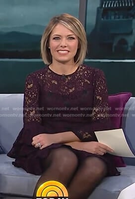 Dylan’s purple bell sleeve lace dress on Today