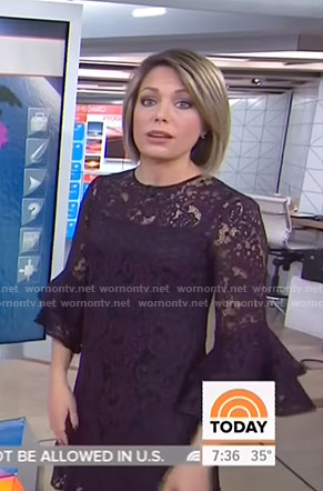 Dylan’s purple bell sleeve lace dress on Today