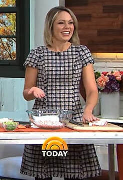 Dylan’s grid check tweed dress on Today