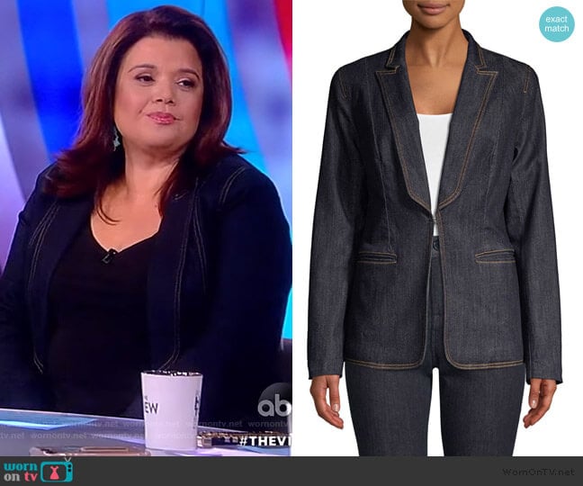 Elie Tahari Lorelie Denim Blazer worn by Ana Navarro on The View