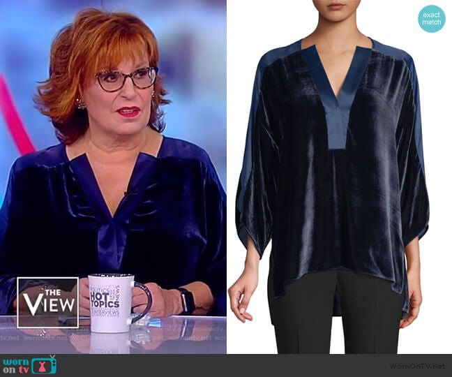 Elie Tahari Nolia Velvet Blouse worn by Joy Behar on The View
