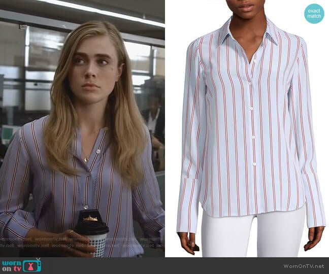 Frame Silk Button-Front Blouse worn by Michaela Stone (Melissa Roxburgh) on Manifest