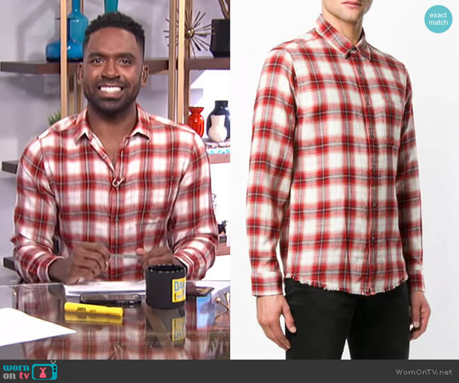 Frame Check Shirt worn by Justin Sylvester on E! News