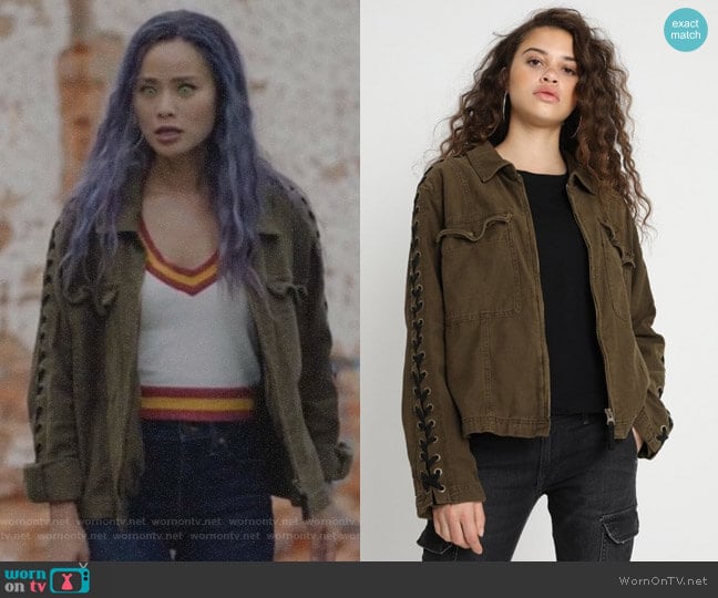 Free People Faye Military Jacket worn by Clarice Fong (Jamie Chung) on The Gifted