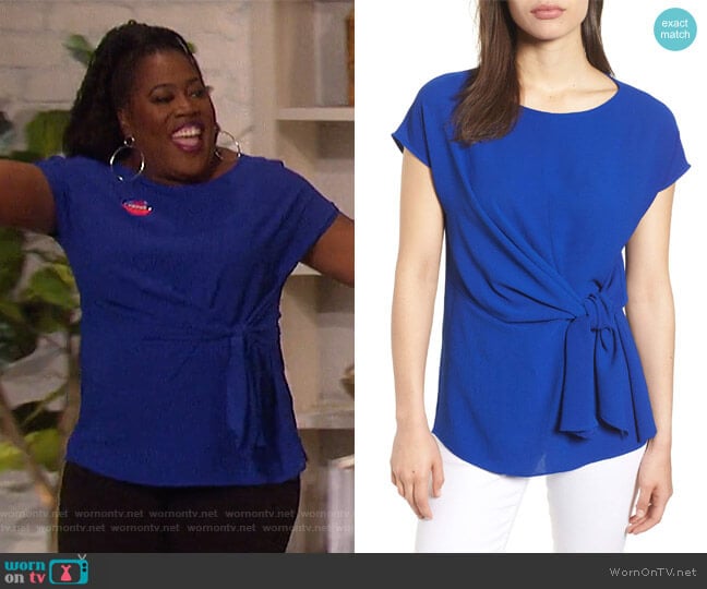 Gibson Tie Front Blouse worn by Sheryl Underwood on The Talk