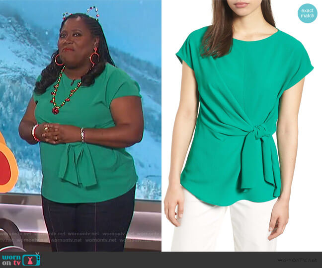 Gibson Tie Front Blouse worn by Sheryl Underwood on The Talk
