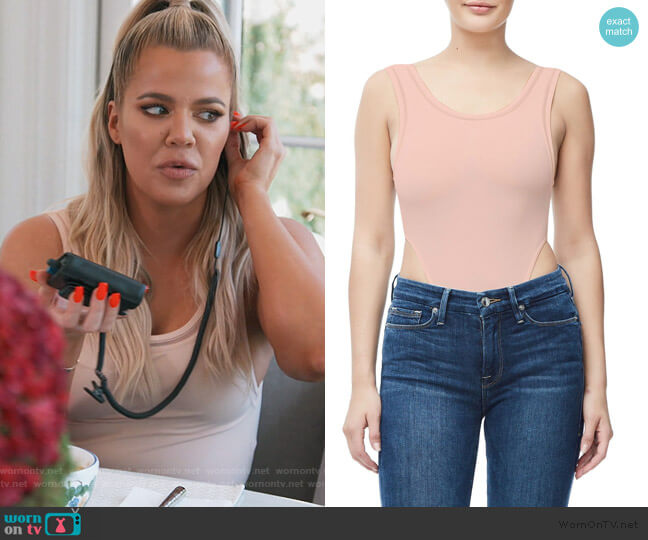 Good American Khlo$ pink Bodysuit worn by Khloe Kardashian on Keeping Up with the Kardashians