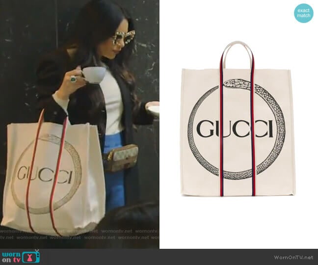 Gucci GG Supreme Canvas Tote Bag worn by LeeAnne Locken on The Real Housewives of Dallas