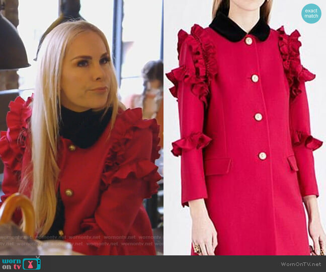 Gucci Wool Flounce Coat worn by Kameron Westcott on The Real Housewives of Dallas