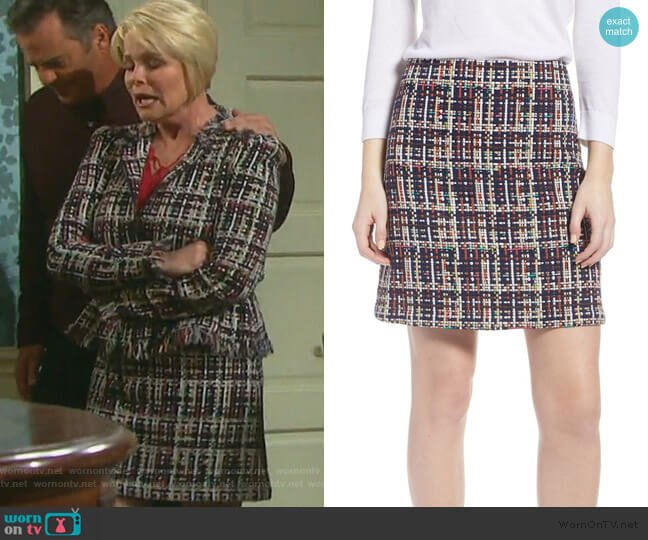 Halogen Tweed Mini Skirt worn by Bonnie Lockhart (Judi Evans) on Days of our Lives