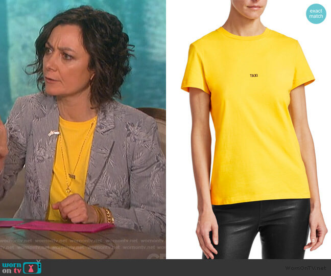 Halmut Lang New York Taxi Tee worn by Sara Gilbert on The Talk
