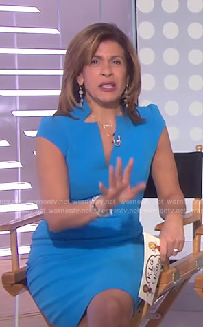 Hoda’s blue v-neck dress on Today