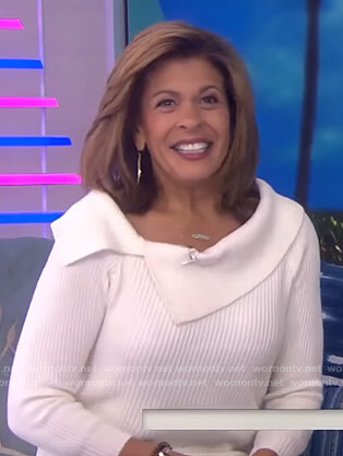 Hoda’s white ribbed sweater on Today
