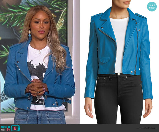 IRO Ashville Cropped Leather Jacket worn by Eve on The Talk