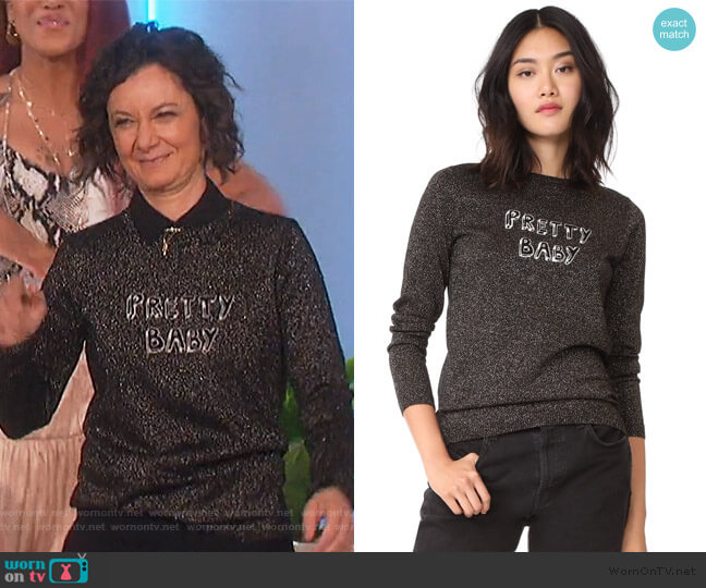 J Brand Bella Freud Pretty Baby Wool Lurex Sweater worn by Sara Gilbert on The Talk