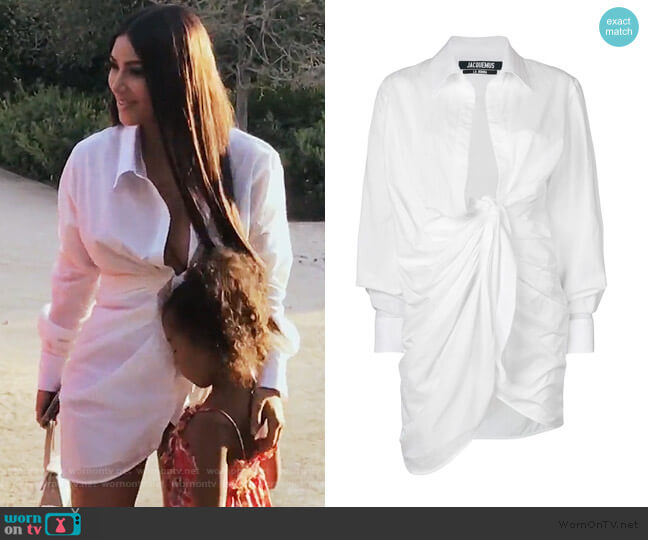 Jacquemus Wrap Style Shirt worn by Kim Kardashian on Keeping Up with the Kardashians